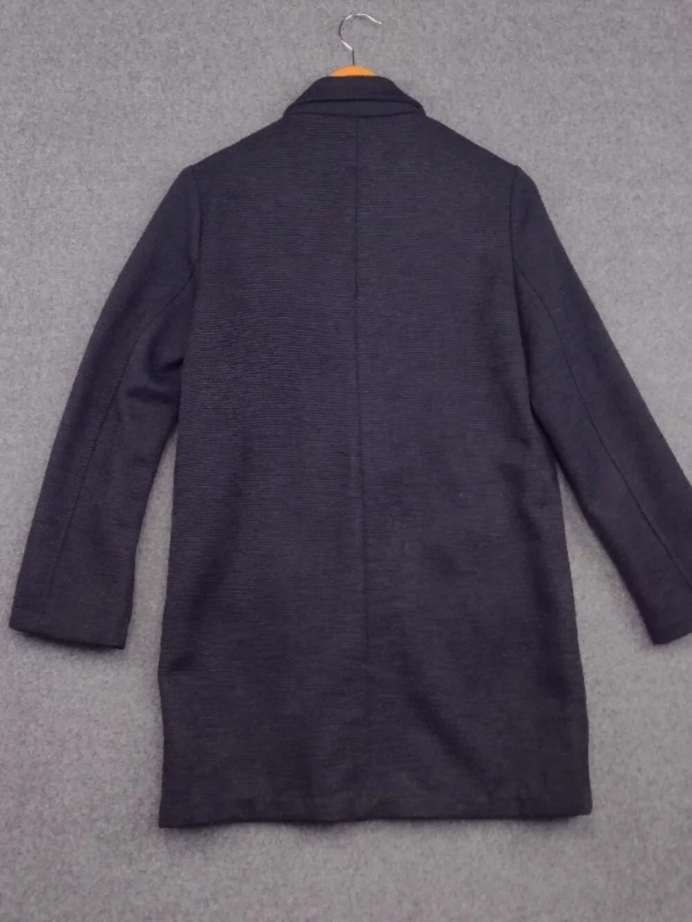 Old Navy Women's Small Black Ribbed Topper Coat Long Blazer Cotton Blend Jacket